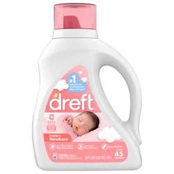 Dreft Stage 1: Newborn Baby Liquid Laundry Detergent, 45 loads 65 fl oz