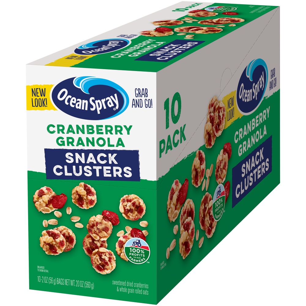 slide 1 of 8, Ocean Spray Cranberry Granola Fruit Clusters, 2 oz