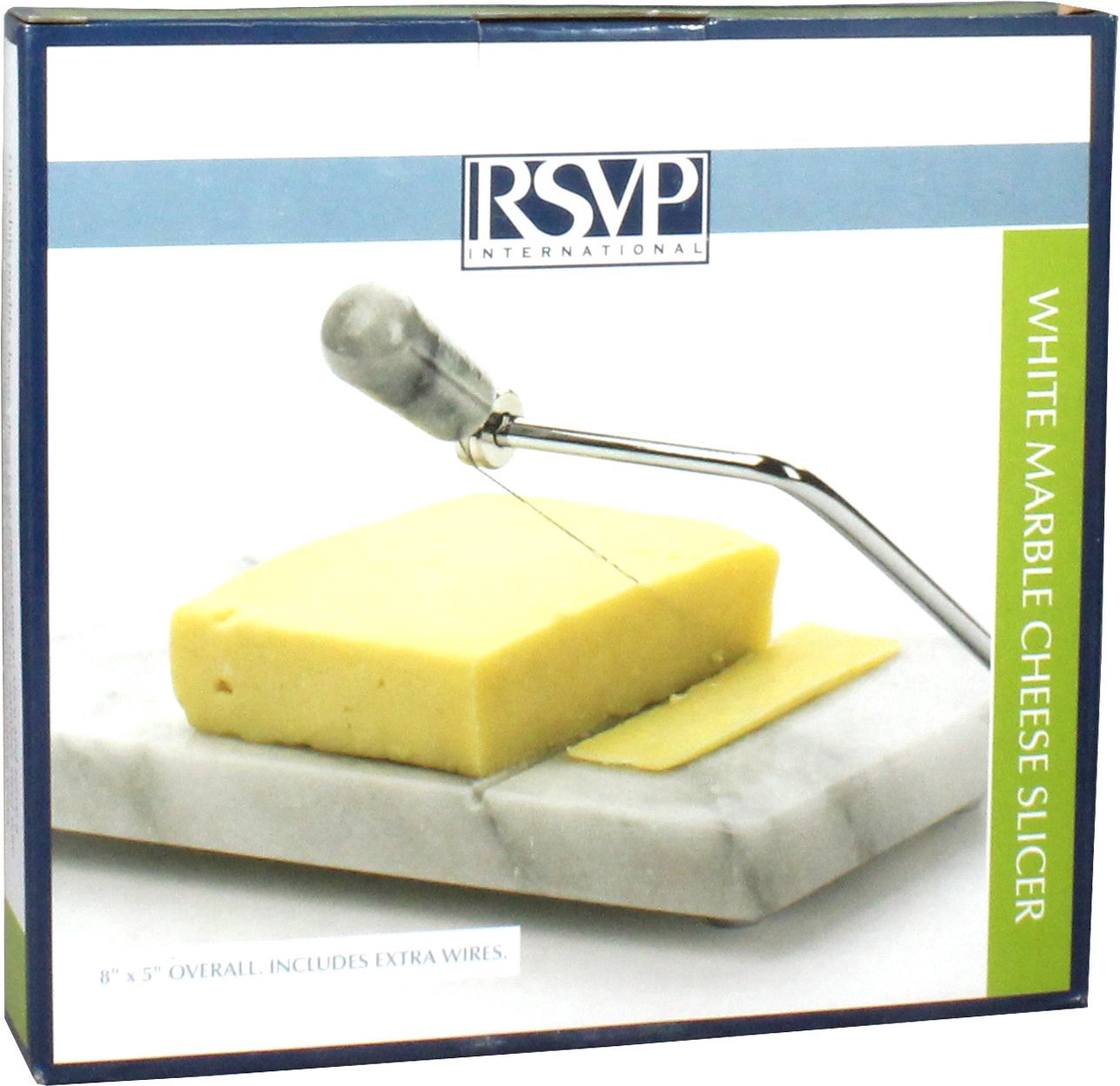 slide 1 of 2, RSVP Marble Cheese Slicer - White, 1 ct