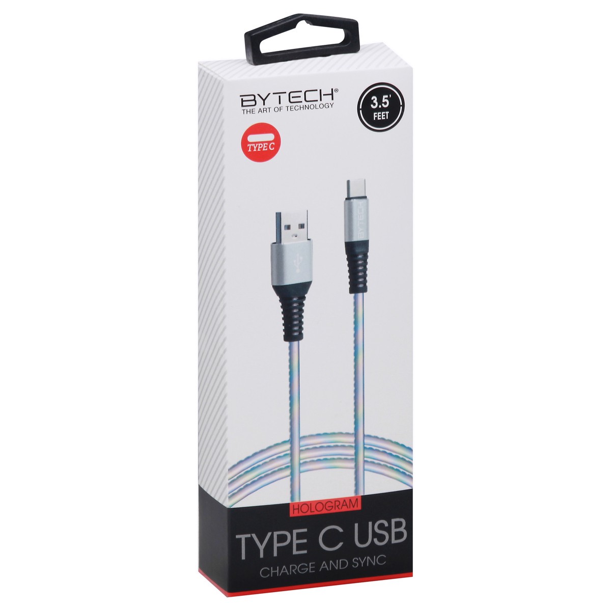 slide 6 of 9, Bytech Halogram Type-C Cable, 1 ct