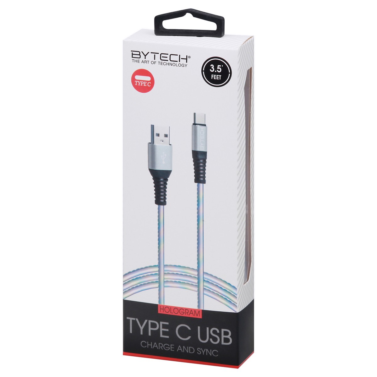 slide 5 of 9, Bytech Halogram Type-C Cable, 1 ct