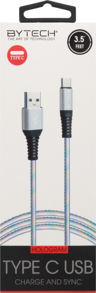 slide 7 of 9, Bytech Halogram Type-C Cable, 1 ct