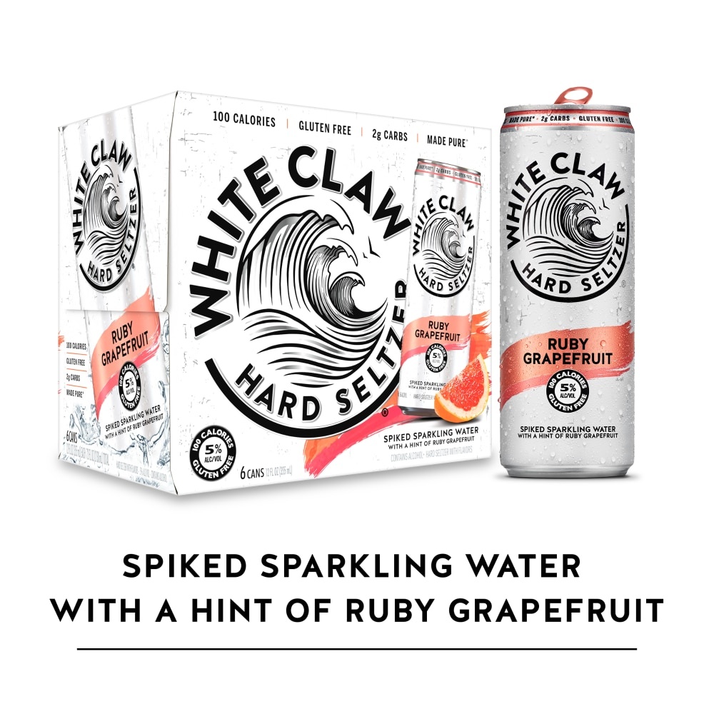 slide 1 of 2, White Claw Ruby Grapefruit, 6 ct; 12 oz