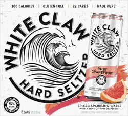 White Claw 6 Pack Spiked Ruby Grapefruit Hard Seltzer 6 ea