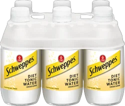 Schweppes Zero Sugar Tonic Water, 10 fl oz Glass Bottles, 6 Pack