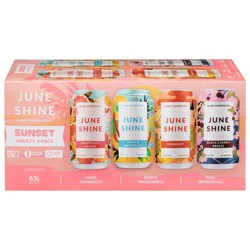 JuneShine Sunset Hard Kombucha Variety Pack - 8 x 12 fl oz Cans