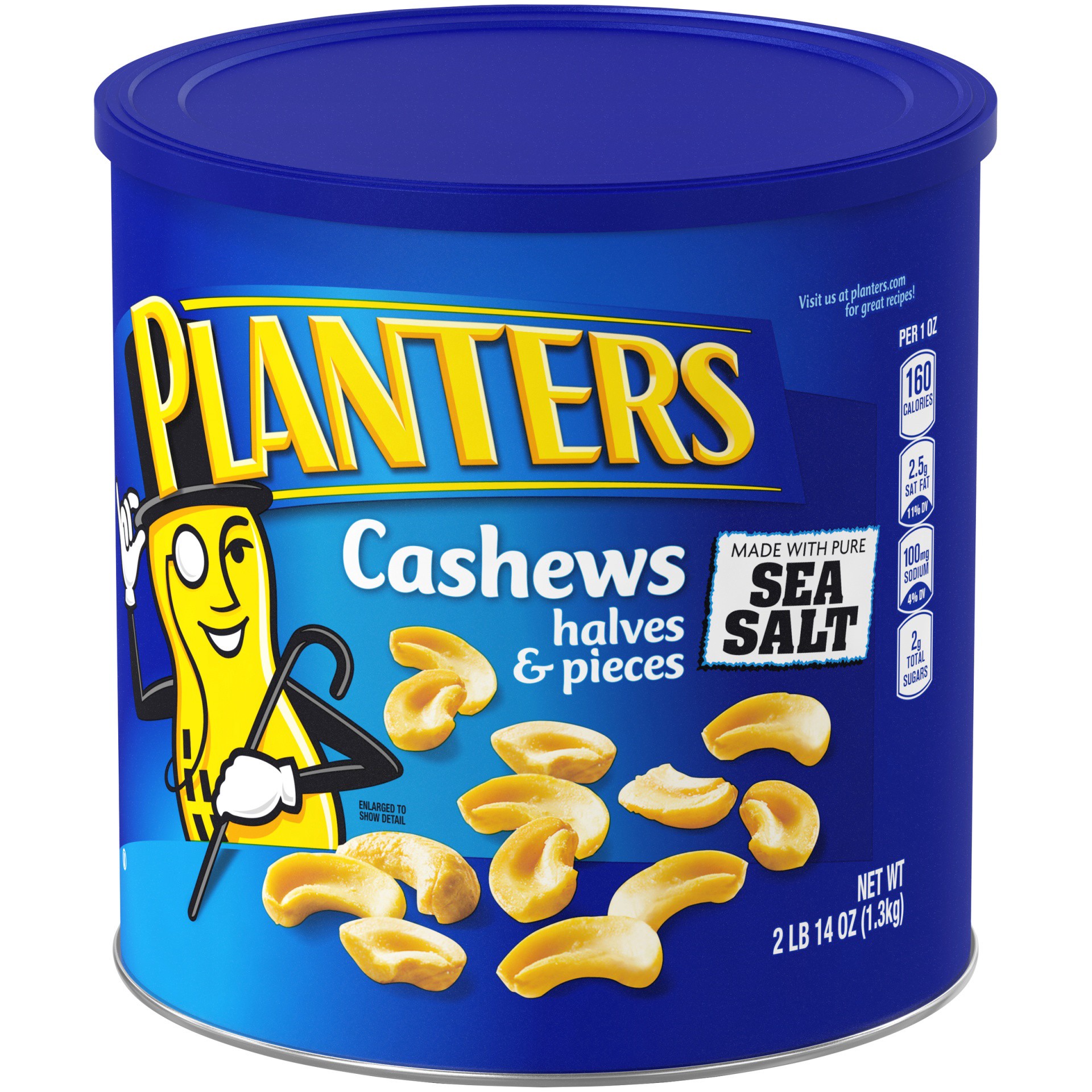 slide 5 of 13, Planters Halves & Pieces Salted Cashews 46 oz, 46 oz