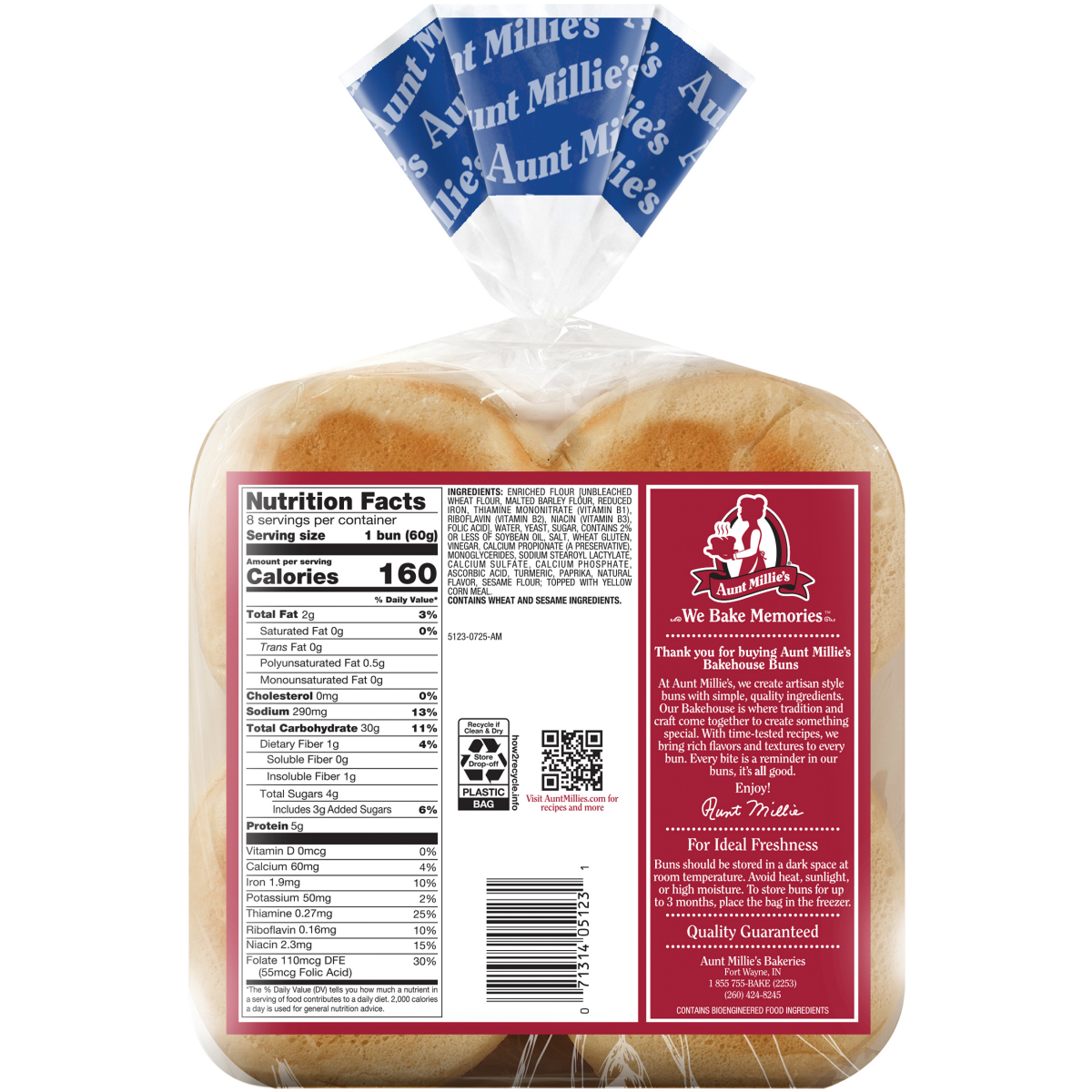 slide 5 of 8, Aunt Millie's Bakehouse Artisan Style Kaiser Hamburger Buns 8 ct, 8 ct