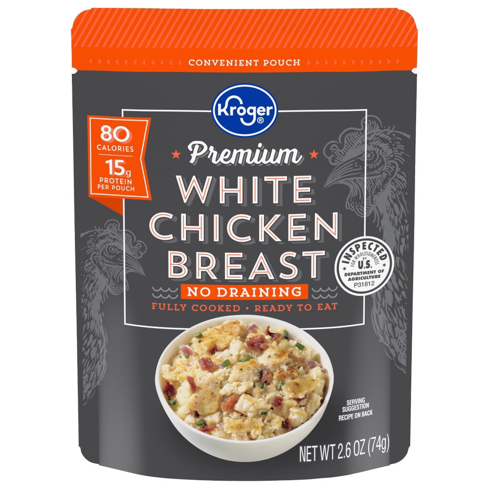 slide 2 of 2, Kroger Premium White Chicken Breast Pouch, 2.6 oz