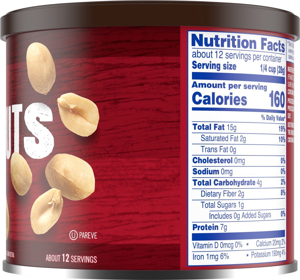 slide 3 of 3, Kroger Unsalted Peanuts, 12 oz