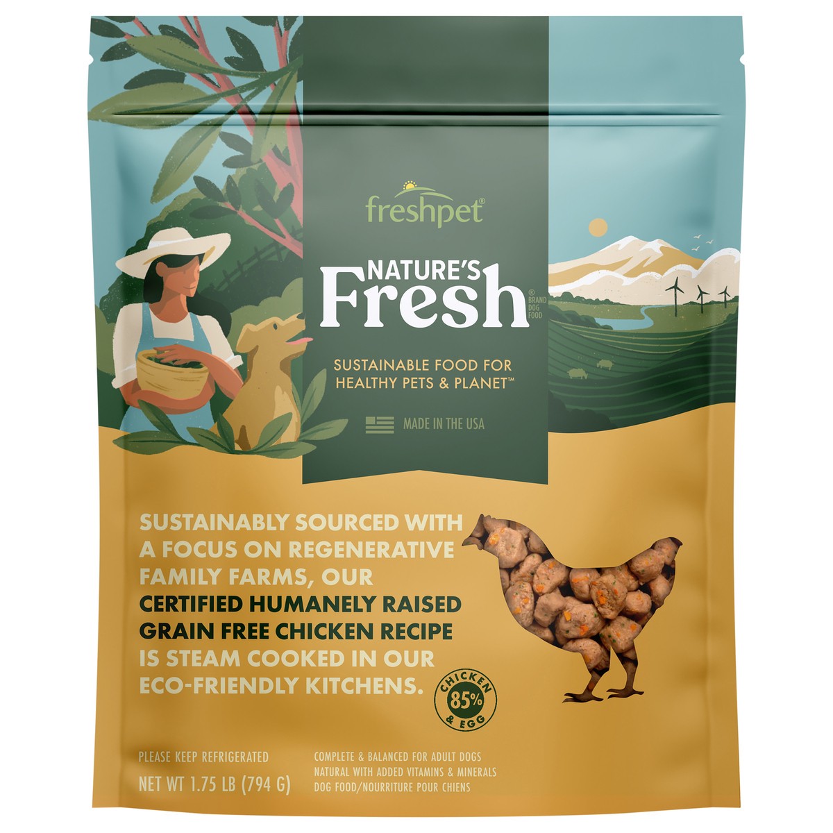 slide 1 of 12, Freshpet Healthy & Natural Dog Food, Fresh Certified Humanely Raised Chicken Recipe, 1.75 lb, 1.75 lb