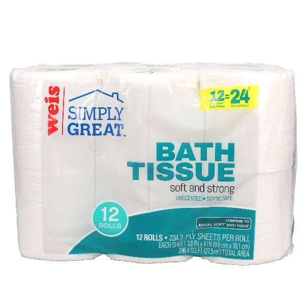 slide 1 of 1, Weis Quality 2 Ply Bath Tissue Double Rolls, 3168 ct