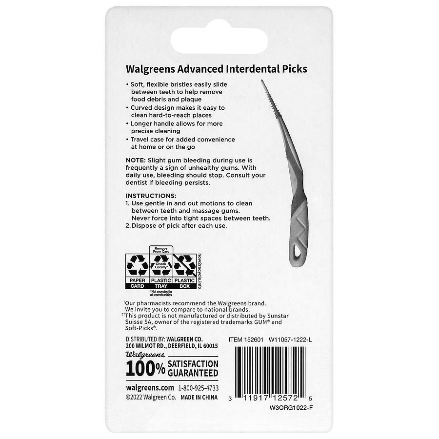 slide 2 of 4, Walgreens Advanced Interdental Picks, 60 ct