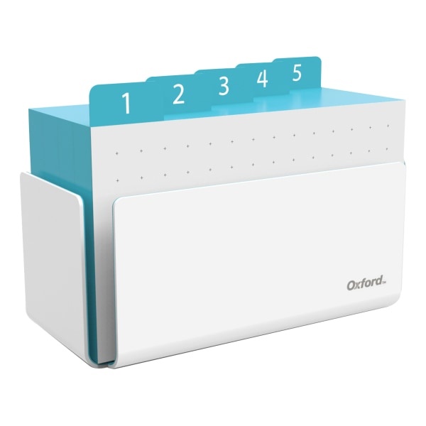 slide 1 of 1, Oxford At Hand Note Card Organizer, 25 Dot Grid Cards, Shoreline Blue, 1 ct