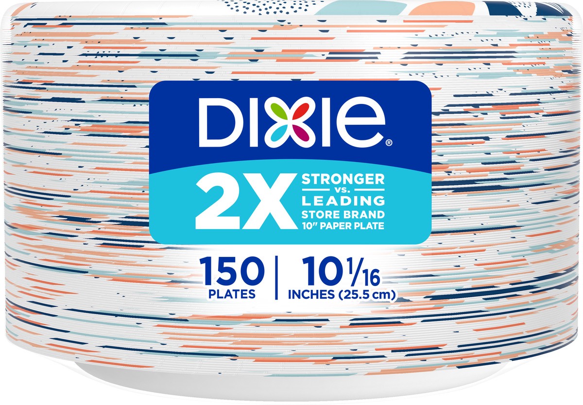 slide 2 of 4, Dixie Paper Dinner Plates, 10", 150 Count, 150 ct