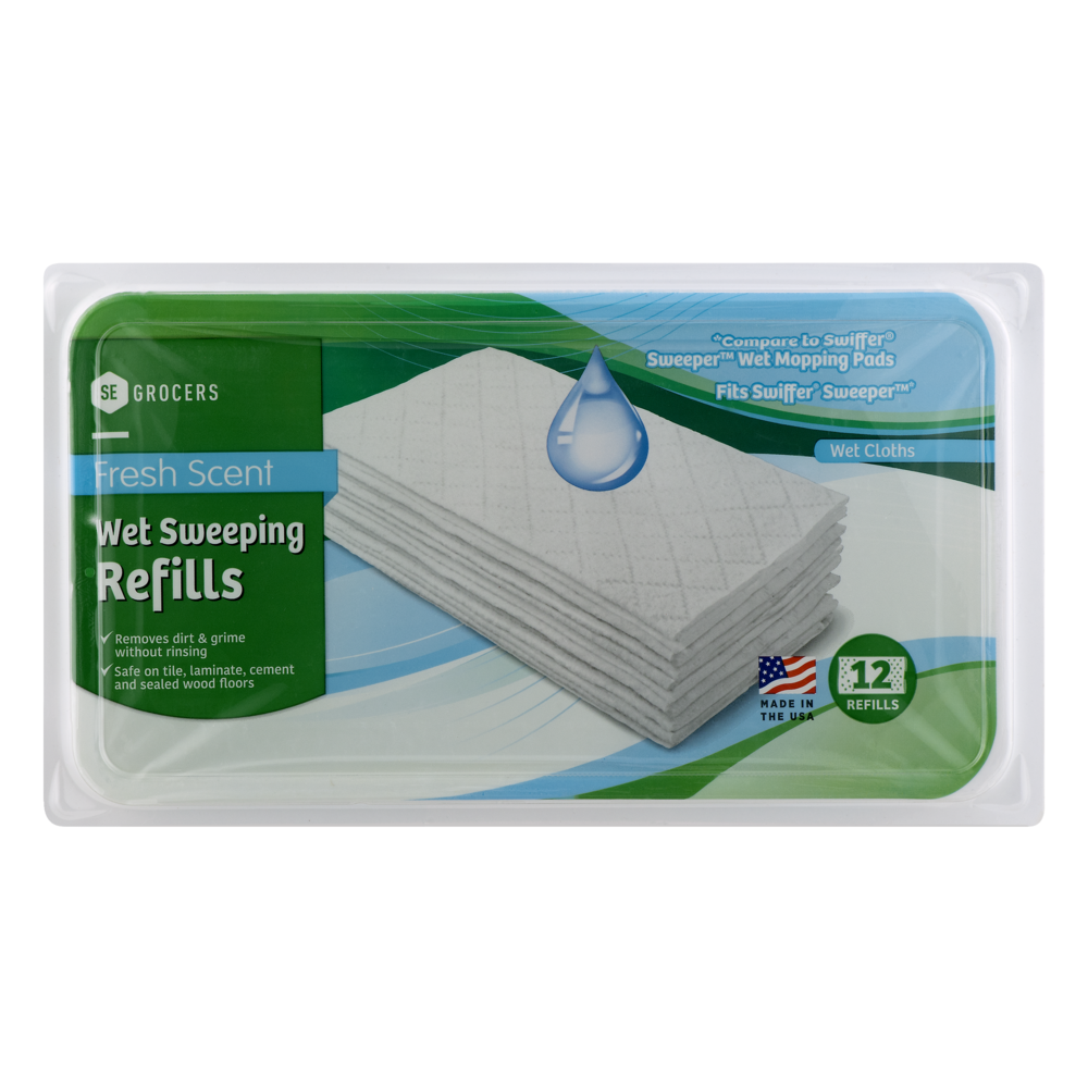 slide 1 of 1, SE Grocers Floor Wipes Wet, 12 ct