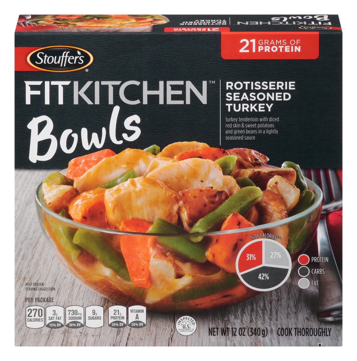 slide 1 of 1, Stouffer's Fit Kitchen Rotisserie Seasoned Turkey, 14.25 oz