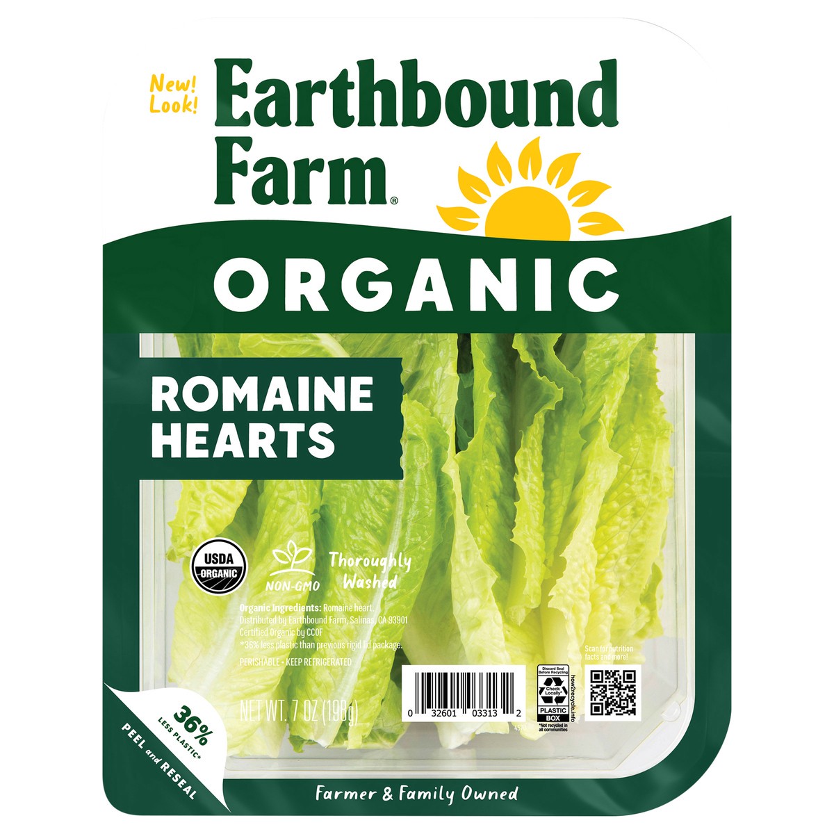 slide 1 of 3, Earthbound Farm Romaine Hearts, 7 oz