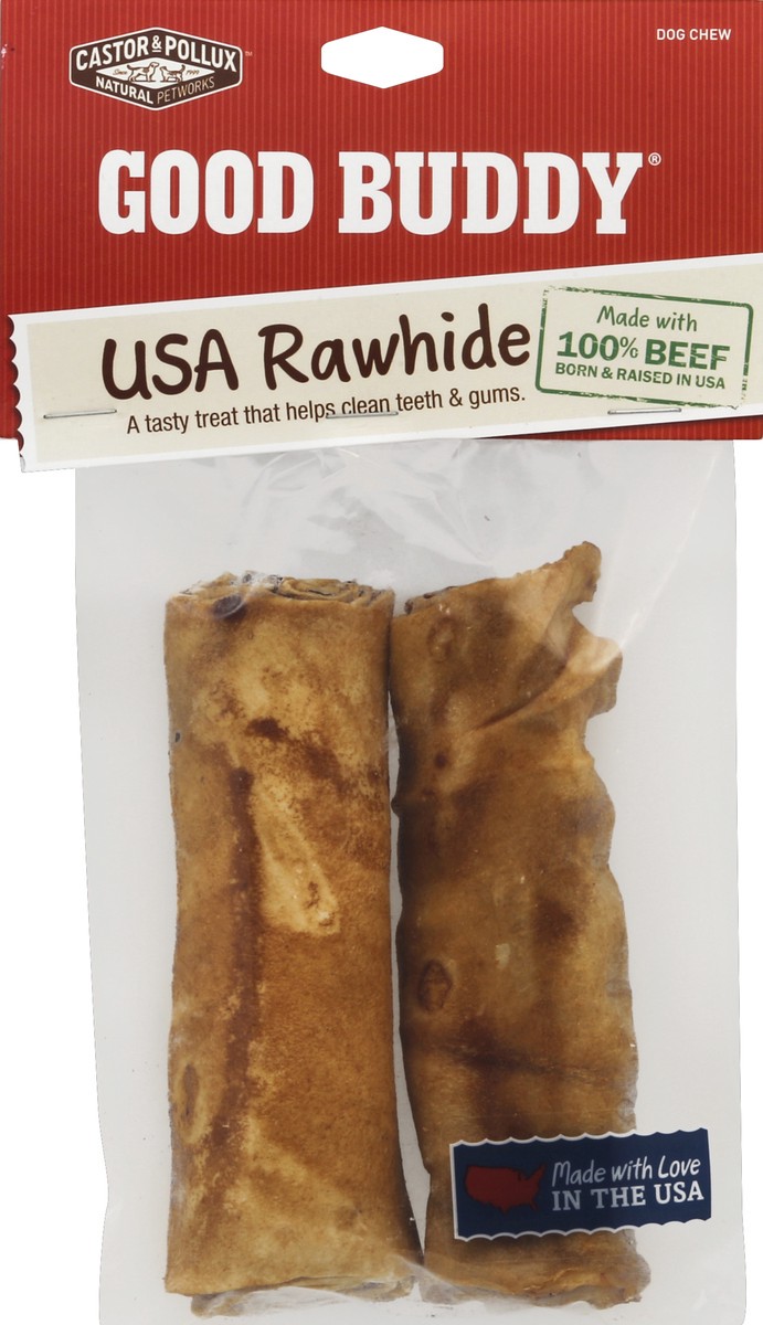 slide 2 of 3, Castor & Pollux Good Buddy Dog Treat -Rawhide Curls With Natural Chicken Flavor - 8 oz Bag, 2 ct