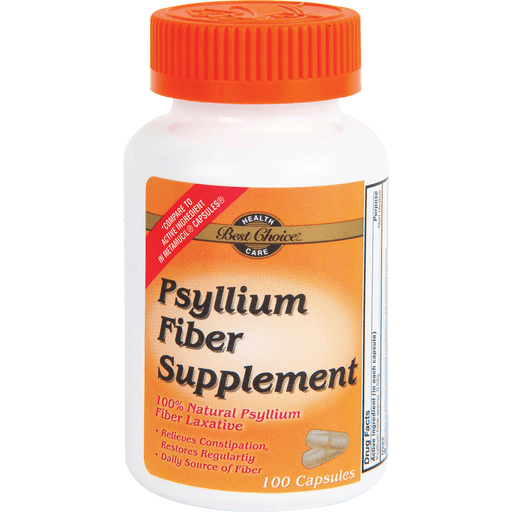 slide 1 of 1, Best Choice Psyllium Fiber Capsules, 100 ct