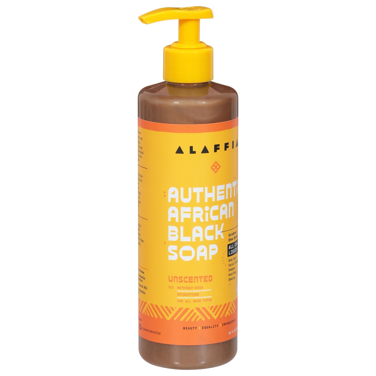 slide 2 of 9, Alaffia Authentic African Black Soap Unscented All-in-one Liquid Soap, 16 fl oz