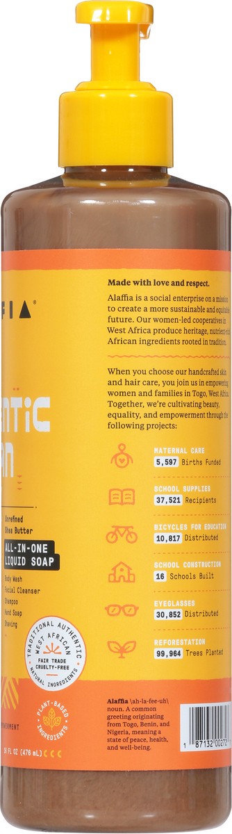 slide 8 of 9, Alaffia Authentic African Black Soap Unscented All-in-one Liquid Soap, 16 fl oz