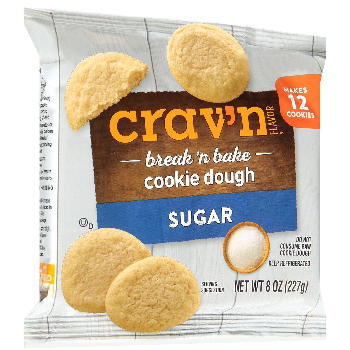 slide 4 of 10, Crav'n Flavor Break 'n Bake Sugar Cookie Dough 8 oz, 8 oz