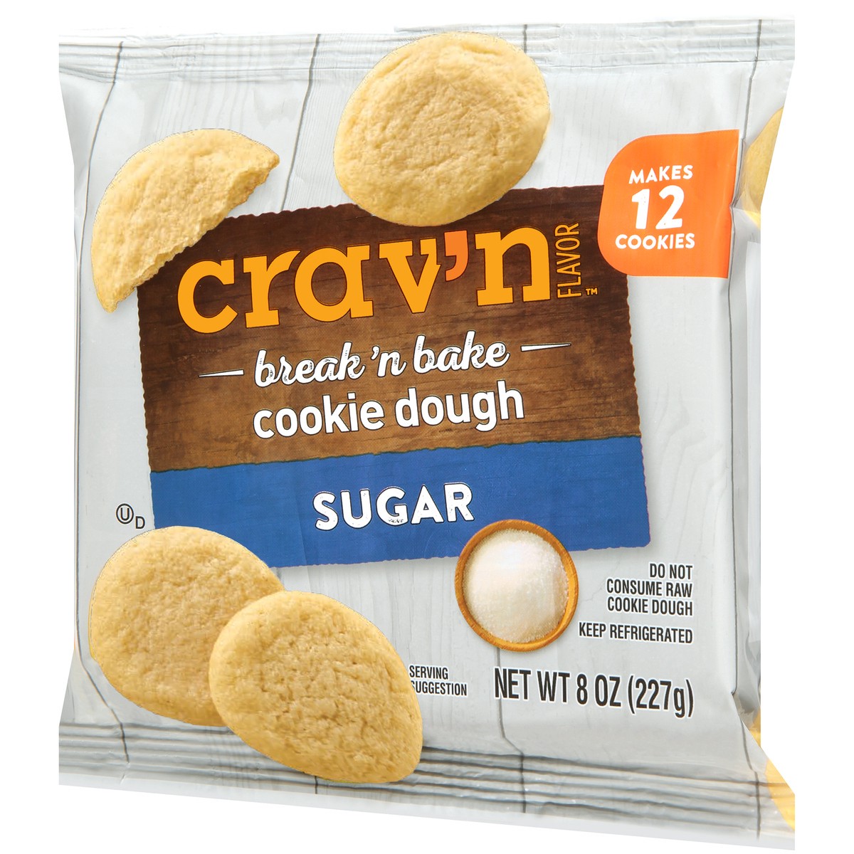 slide 10 of 10, Crav'n Flavor Break 'n Bake Sugar Cookie Dough 8 oz, 8 oz