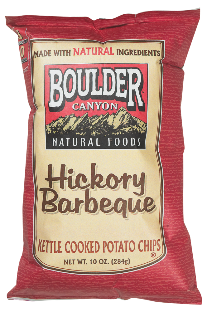 slide 1 of 11, Boulder Canyon Hickory Bbq Kettle Chips, 10 oz