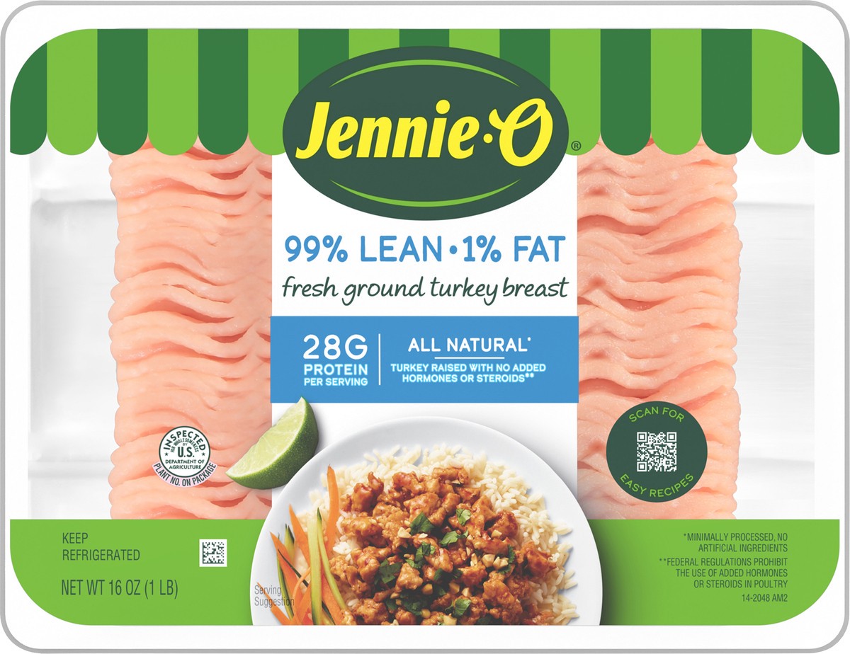 slide 6 of 7, JENNIE-O Ground Turkey Breast 99% Lean / 1% Fat - 1 lb. tray, 16 oz