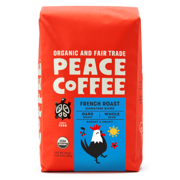 slide 1 of 1, Peace Coffee Organic Whole Bean French Roast - 20 oz, 20 oz