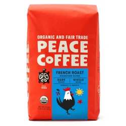 Peace Coffee Organic Whole Bean French Roast - 20 oz
