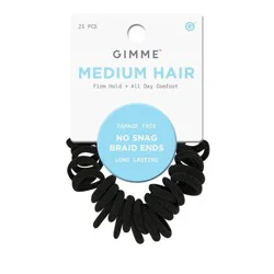 Gimme Premium Medium Hair No Snag Braid Ends Hair Bands - 25 ea
