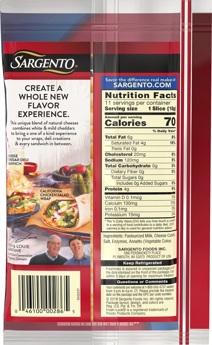 slide 3 of 13, Sargento Blends 2 Cheese Cheddar Sliced Cheese 7 oz. Pack, 7 oz