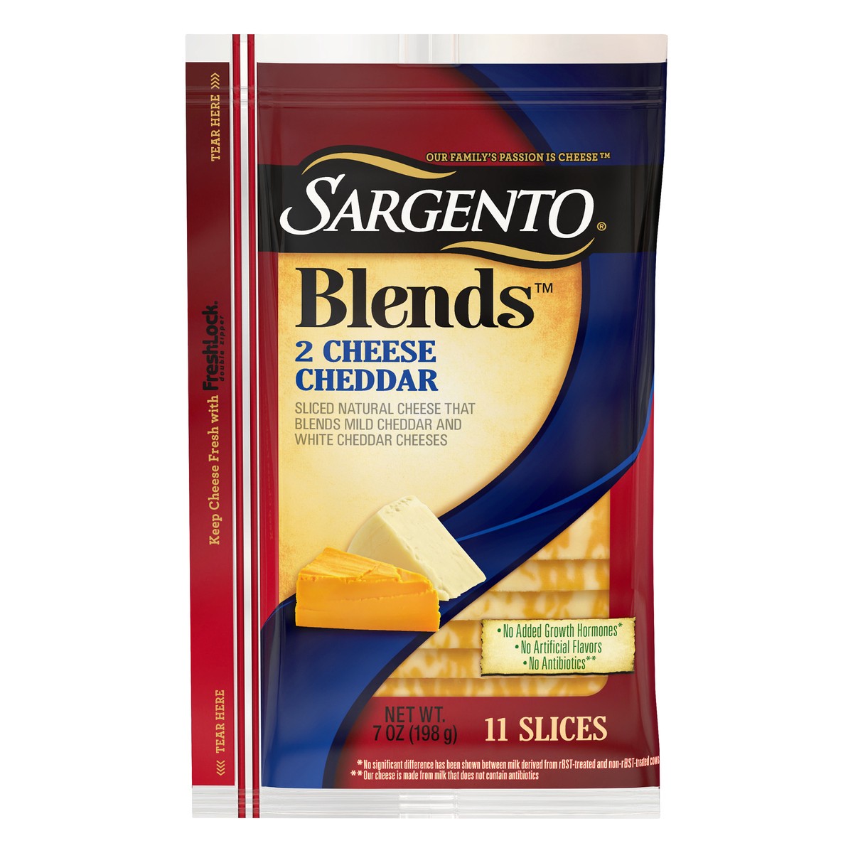 slide 12 of 13, Sargento Blends 2 Cheese Cheddar Sliced Cheese 7 oz. Pack, 7 oz