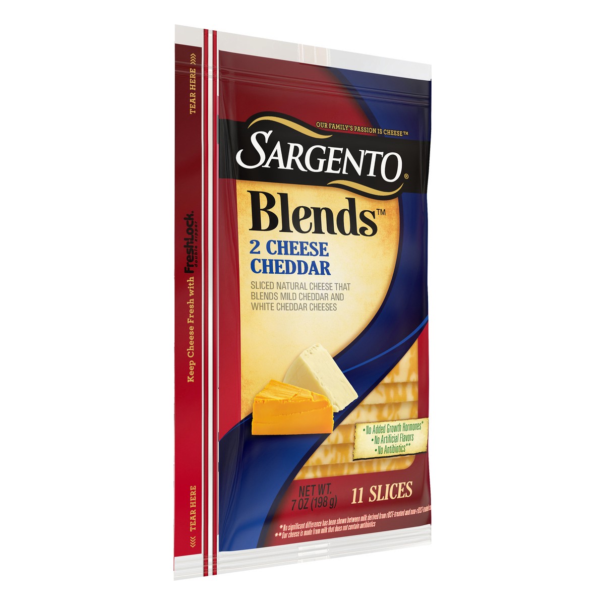 slide 13 of 13, Sargento Blends 2 Cheese Cheddar Sliced Cheese 7 oz. Pack, 7 oz