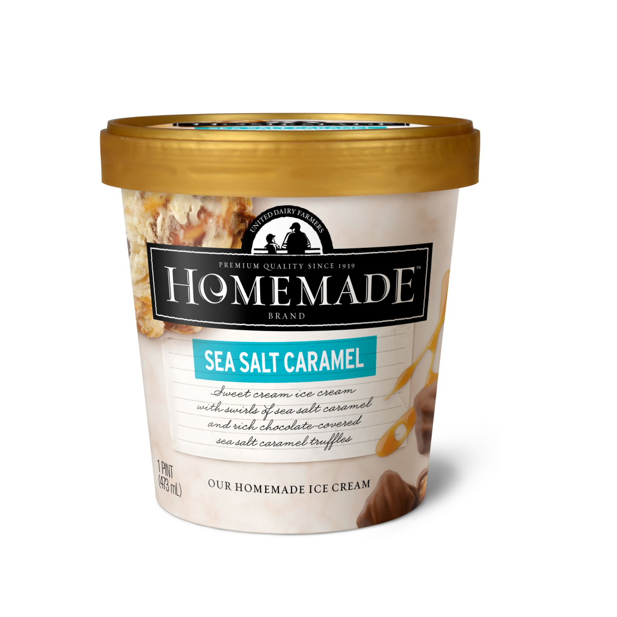 slide 1 of 8, Homemade Sea Salt Caramel Ice Cream, 16 oz