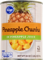 slide 1 of 1, Kroger Pineapple Chunks in Pineapple Juice, 20 oz