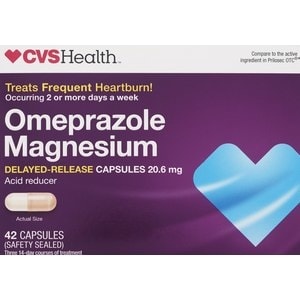 slide 1 of 1, CVS Health Omeprazole Magnesium Acid Reducer Delayed Release Capsules, 42 ct; 20.6 mg