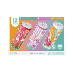 Alani Strawberry Sunrise, Cotton Candy, Sherbert Swirl Variety Pack Energy Drink 12pk 12oz
