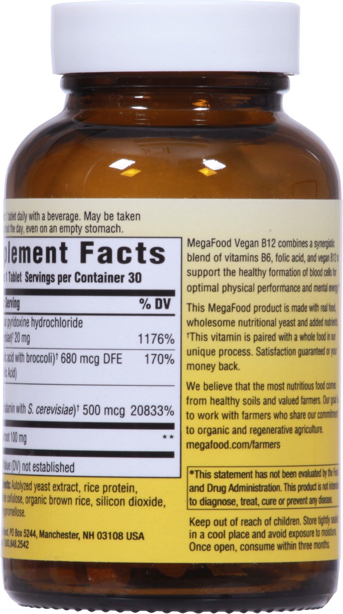 slide 9 of 12, MegaFood Multivitamin Vegan B12 30 Tablets, 30 ct