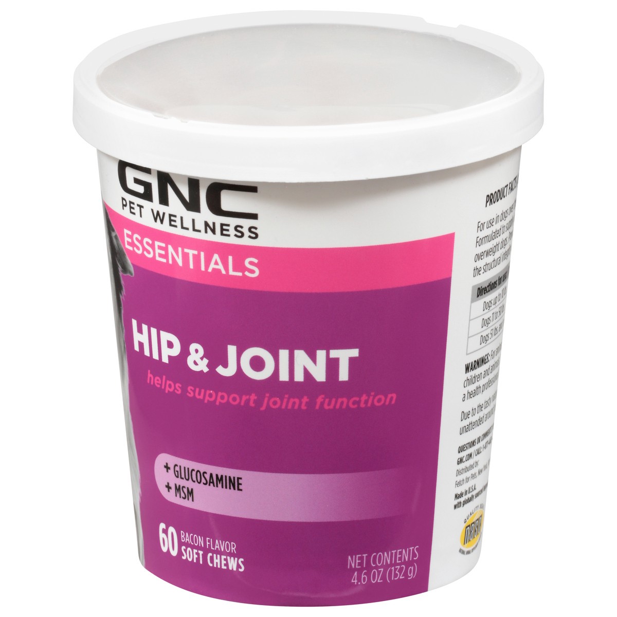 slide 5 of 9, GNC Pets Hip & Joint Dog Soft Chews, Bacon, 60 ct