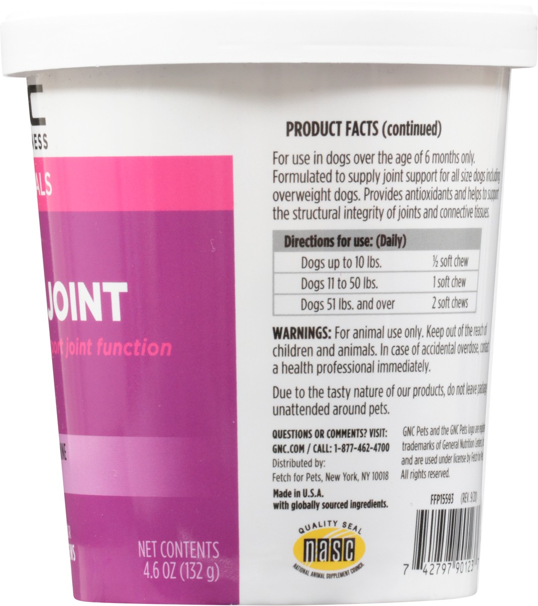 slide 3 of 9, GNC Pets Hip & Joint Dog Soft Chews, Bacon, 60 ct