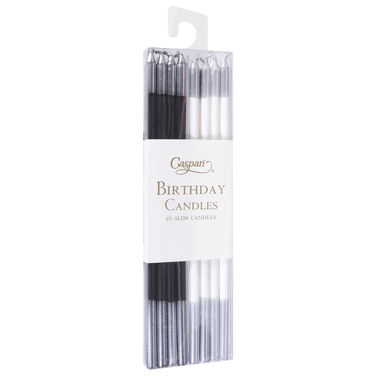 slide 3 of 11, Caspari Slim Black & White Mix Birthday Candles 16 ea, 16 ct
