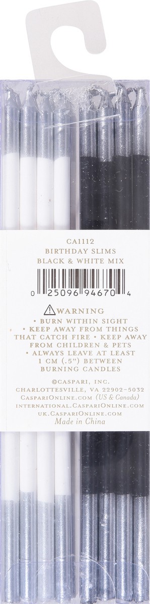 slide 2 of 11, Caspari Slim Black & White Mix Birthday Candles 16 ea, 16 ct