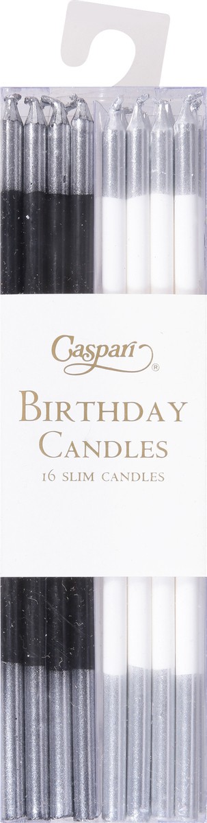 slide 4 of 11, Caspari Slim Black & White Mix Birthday Candles 16 ea, 16 ct