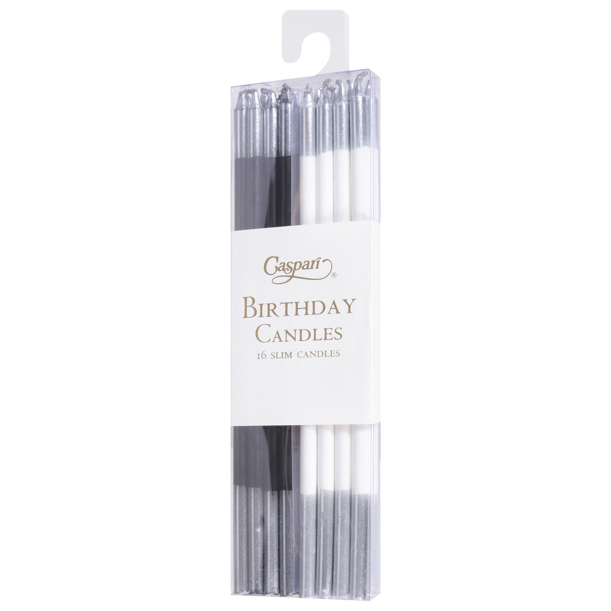 slide 8 of 11, Caspari Slim Black & White Mix Birthday Candles 16 ea, 16 ct