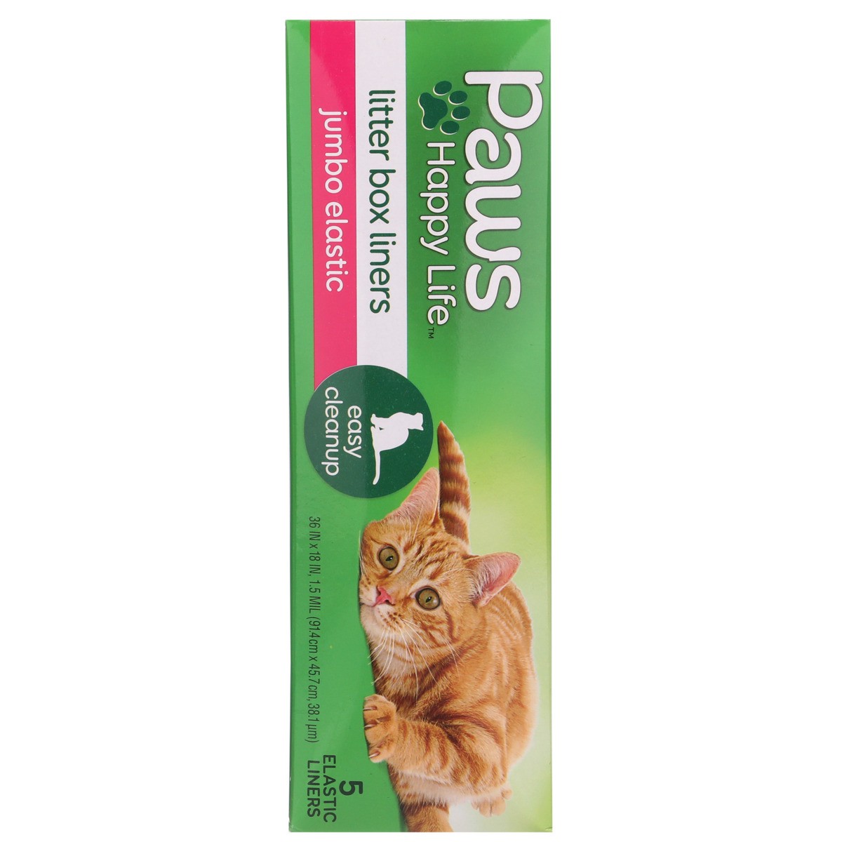 slide 8 of 8, Paws Happy Life Jumbo Elastic Litter Box Liners, 5 ct