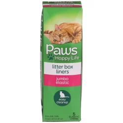 Paws Happy Life Jumbo Elastic Litter Box Liners