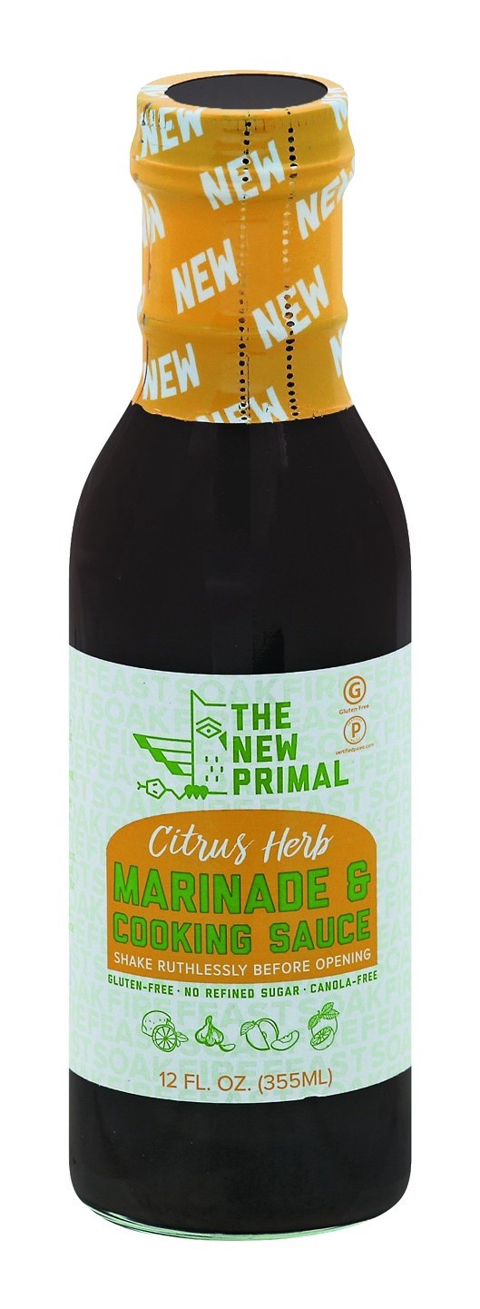 slide 1 of 8, The New Primal Citrus Herb Marinade & Cooking Sauce, 12 fl oz